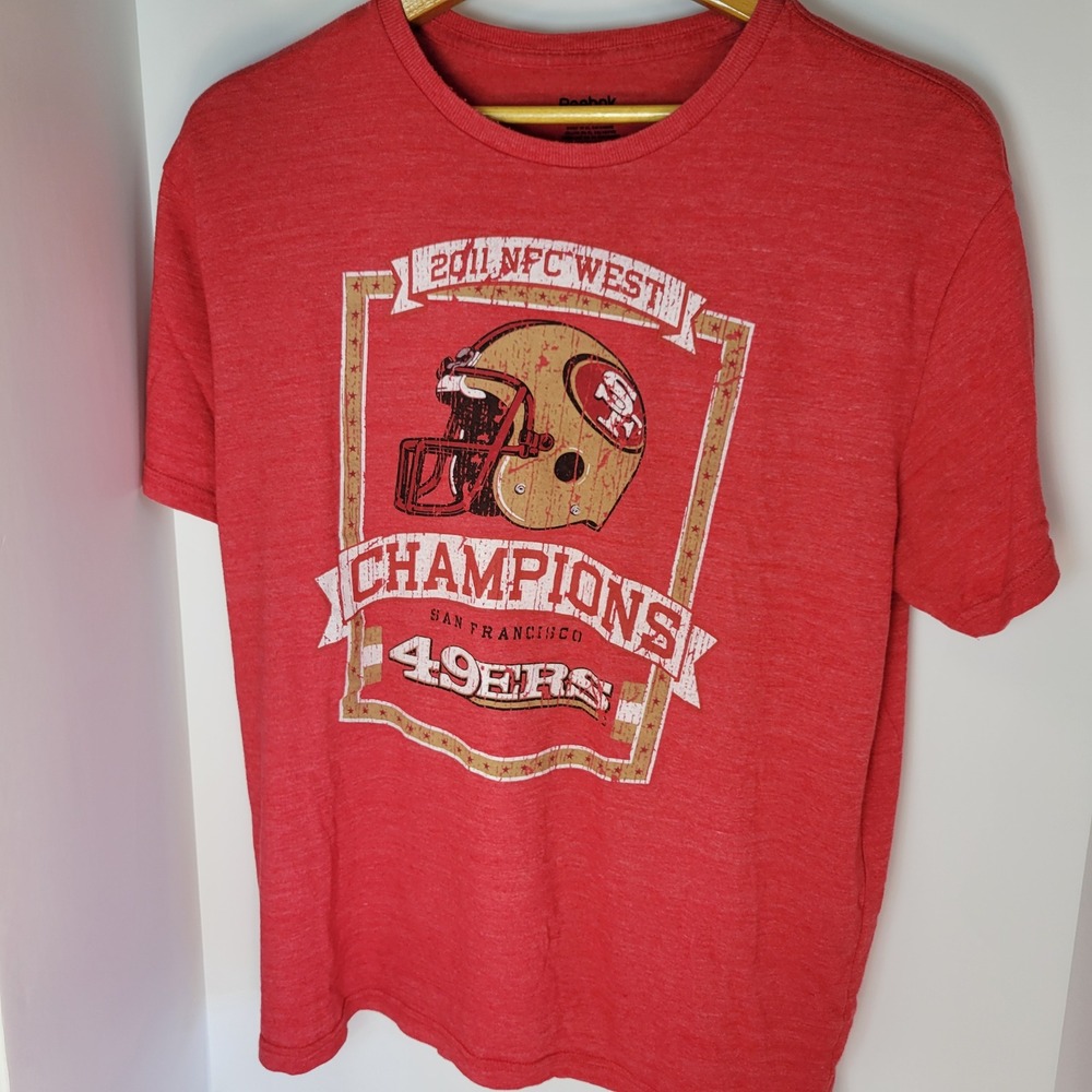 Reebok San Francisco 49ers 2011 NFC West Champions Red T-Shirt Mens XL